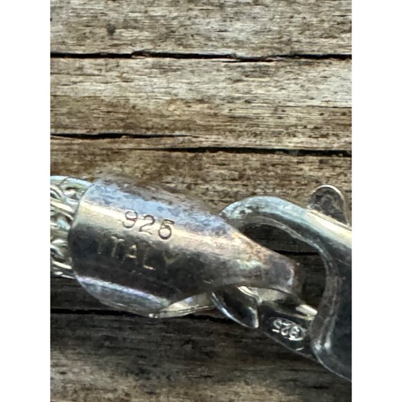 Vintage Italian Sterling Silver Mesh Chain Necklace 17" Lobster Clasp 15.9g - Picture 8 of 9